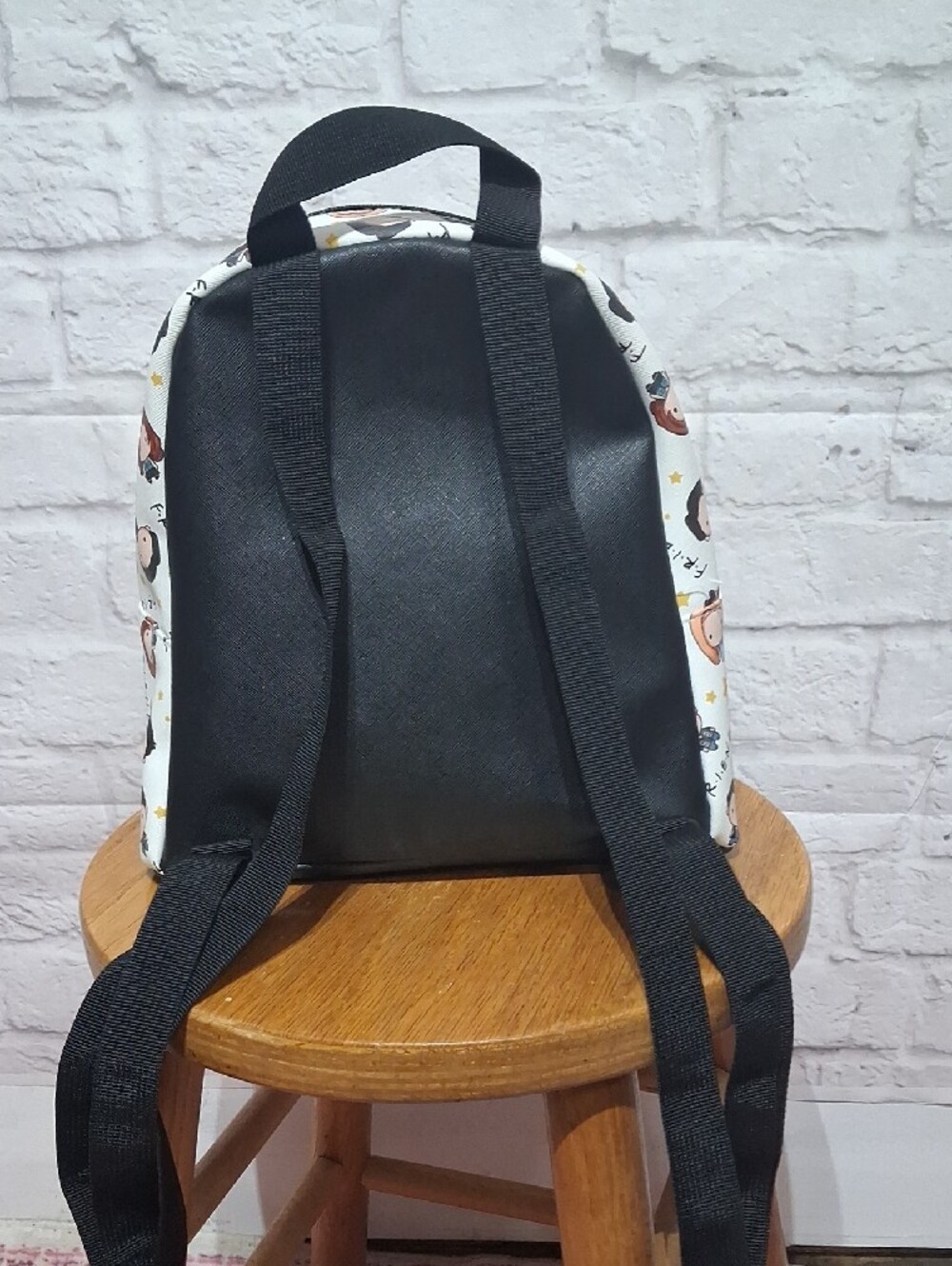 FRIENDS Central Perk Cartoon Characters Mini Backpack - White & Green - Picture 3 of 9